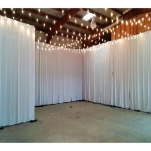 Pipe And Drape With White Curtains 8Ft hi 10Ft Wide