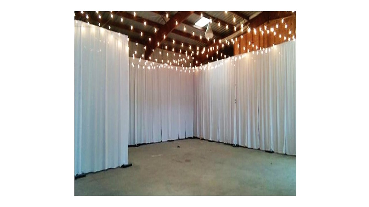 Pipe And Drape With White Curtains 8Ft hi 10Ft Wide