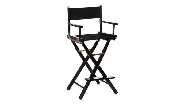 Black frame with black seat Directors Chair for rent