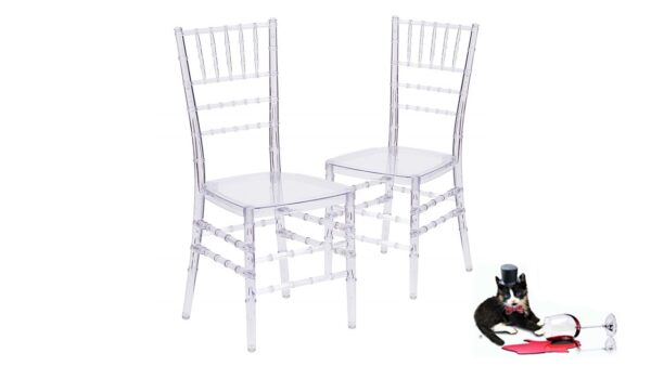 Stackable Chiavari Ballroom Ghost Chair, clear chiavari for Rent
