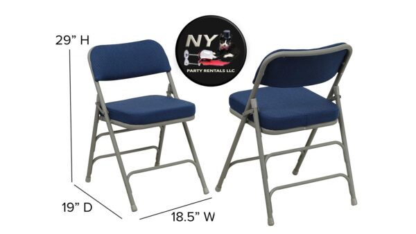 Folding Chair 2 1/2 " tick Executive Corporate Blue for Rent