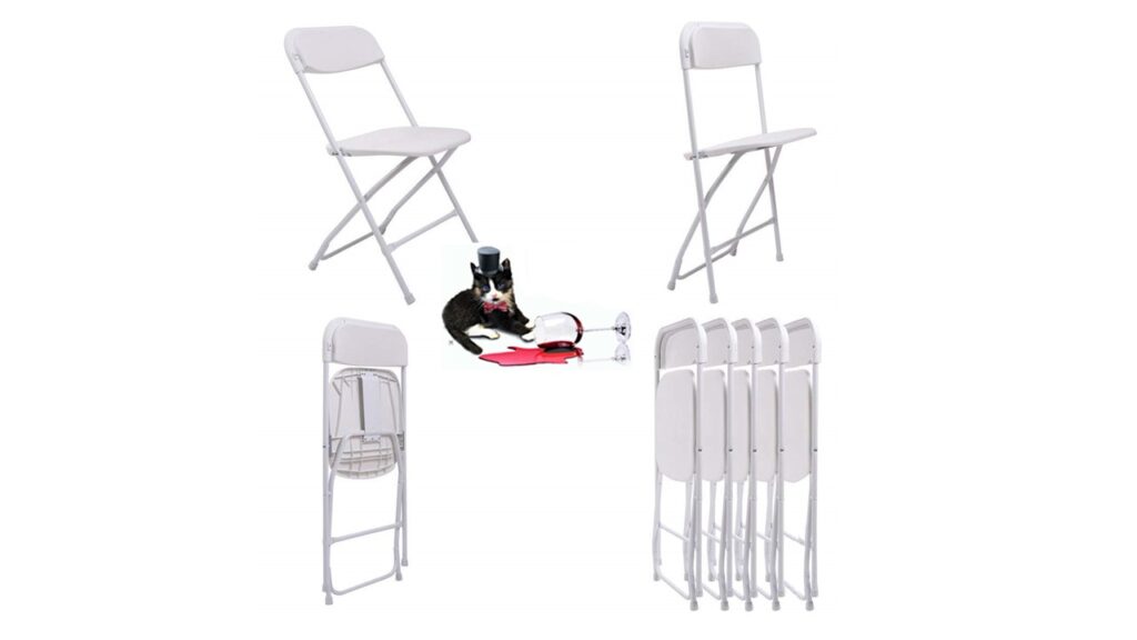 Affordable White Plastic folding chair for rent for Rent