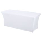 Spandex White For 6 FT & 8 FT Table for Rent - Spandex Table Cloth 4 ft