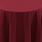 Spun Polyester Burgundy Tablecloth - 84 - Round