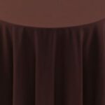 Spun Polyester Brown Tablecloth - 84 - Round