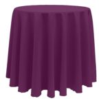 Spun Polyester Eggplant Tablecloth - 84 - Round