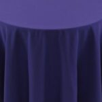Spun Polyester Purple Tablecloth - 84 - Round