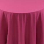 Spun Polyester Raspberry Tablecloth - 84 - Round