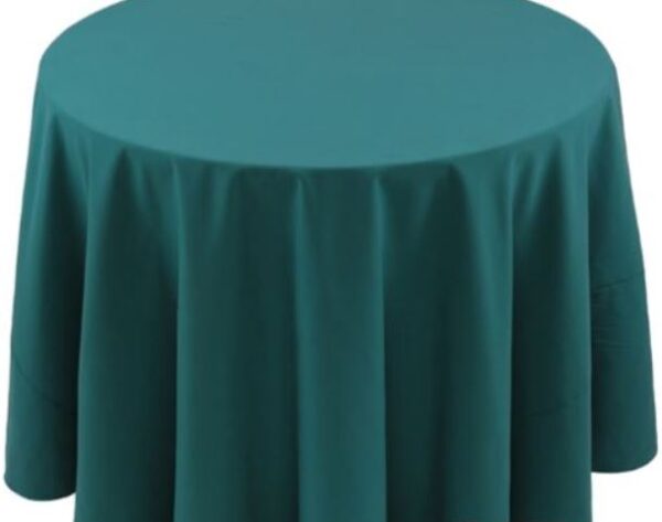 spun Polyester teal tablecloth