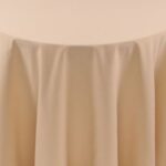 B Beige spun polyester Tablecloth - 84 - Round