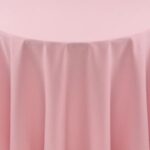 Spun Polyester Light Pink Tablecloth - 84 - Round
