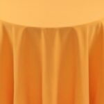 Spun Polyester Mango Gold Tablecloth - 84 - Round