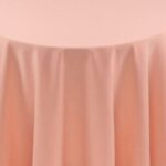 Spun Polyester Peach Tablecloth - 84 - Round