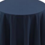 Spun Polyester Navy Tablecloth - 84 - Round