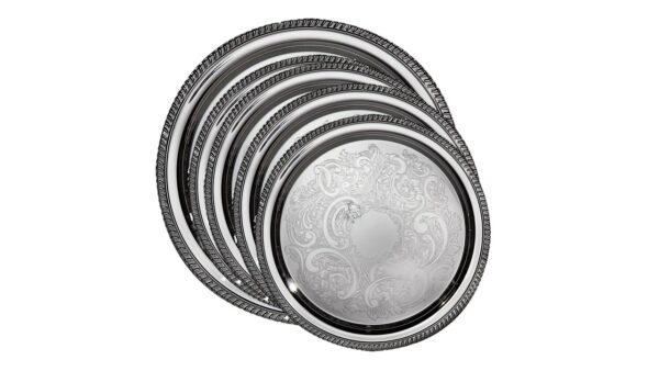C Silver Tray with Rope Edge