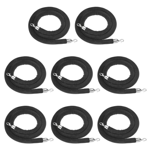 Black Velvet Stanchion Ropes with Silver Tips Stanchion Rope White Velvet with gold tip, Red Velvet with gold tip, we have Velvet with gold tip in all colors. New York Party Rentals has a large inventory of these ropes ready to ship