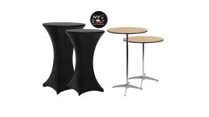 Cocktail bar height tables for rent 