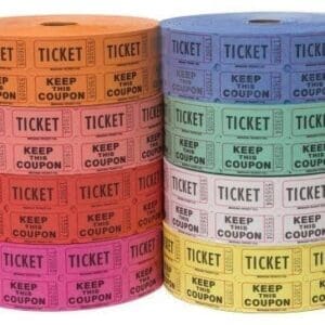 A Raffle Ticket Spinning Drum - 4 Rolls of 2000 Double Tickets