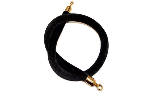 Velour Stanchion Ropes Black With Gold Tip