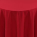 Spun Polyester Red Tablecloth - 84 - Round