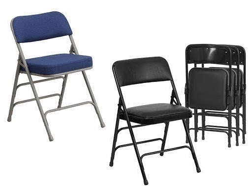 black corporate folding chair