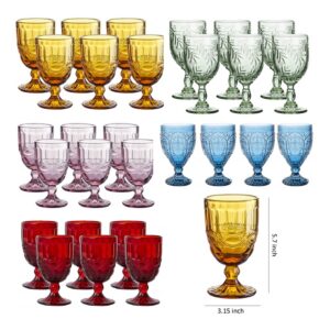 555 Vintage Glass Colored Goblets