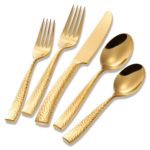 C Rustic Gold Hammered Flatware - Dinner Knife