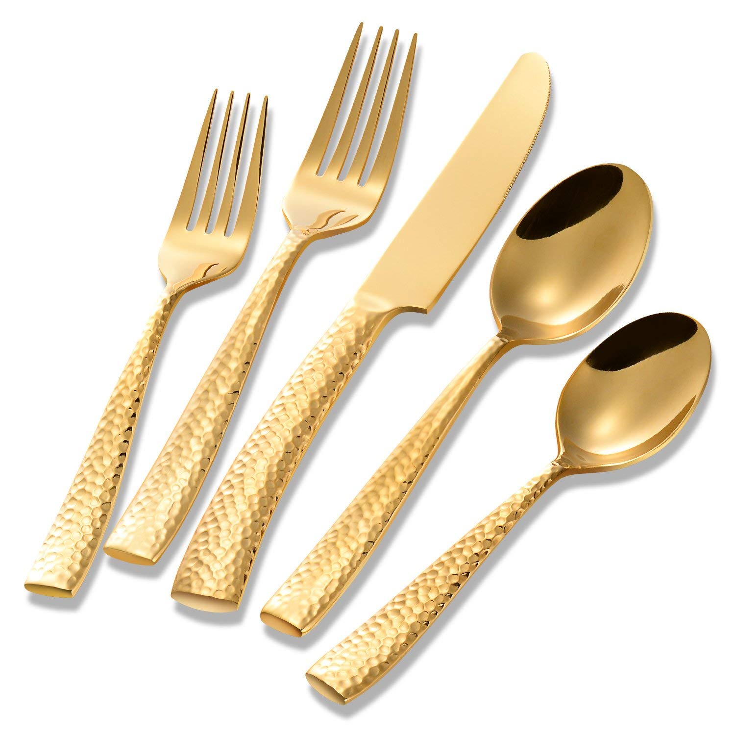 C Rustic Gold Hammered Flatware - Party Rentals NYC