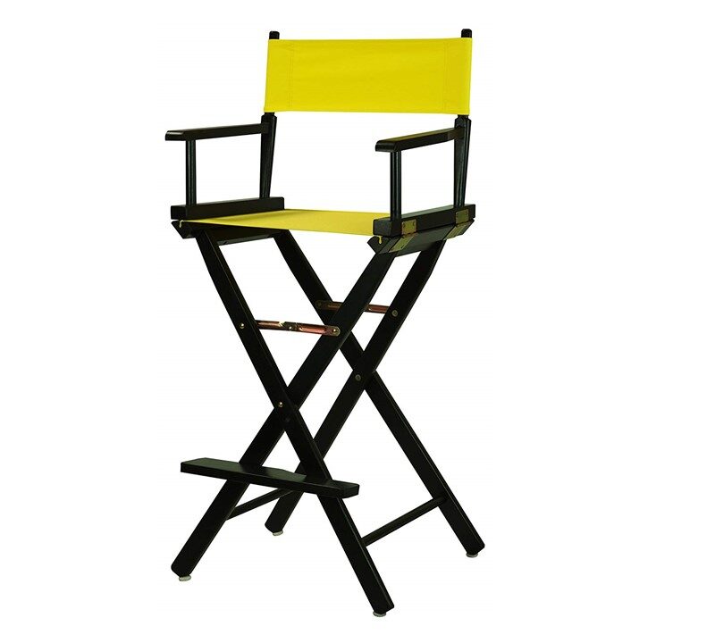 Bar Stools Directors Chair Black Frame-with Yellow Canvas, Bar Height