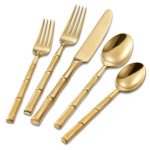 D Bamboo Pattern Gold Stainless Steel - Dinner Fork