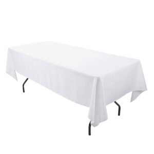 Spun Polyester white Tablecloth rectangle for Rent