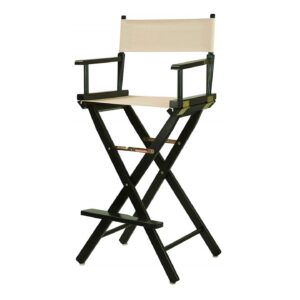 Bar Stools Directors Chair Black Frame with Wheat Canvas