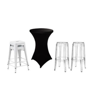Spandex Black With Cocktail Tables