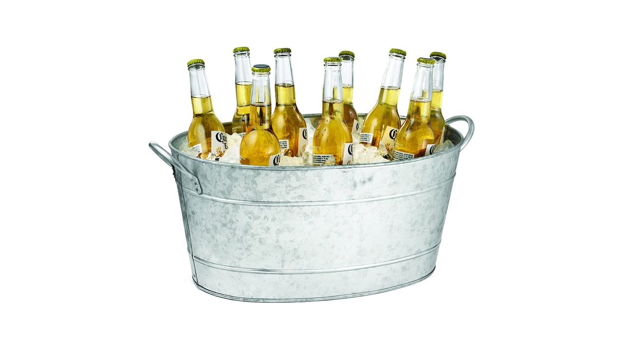 Galvanized Oval Beverage Tub, 5.5 Gallons