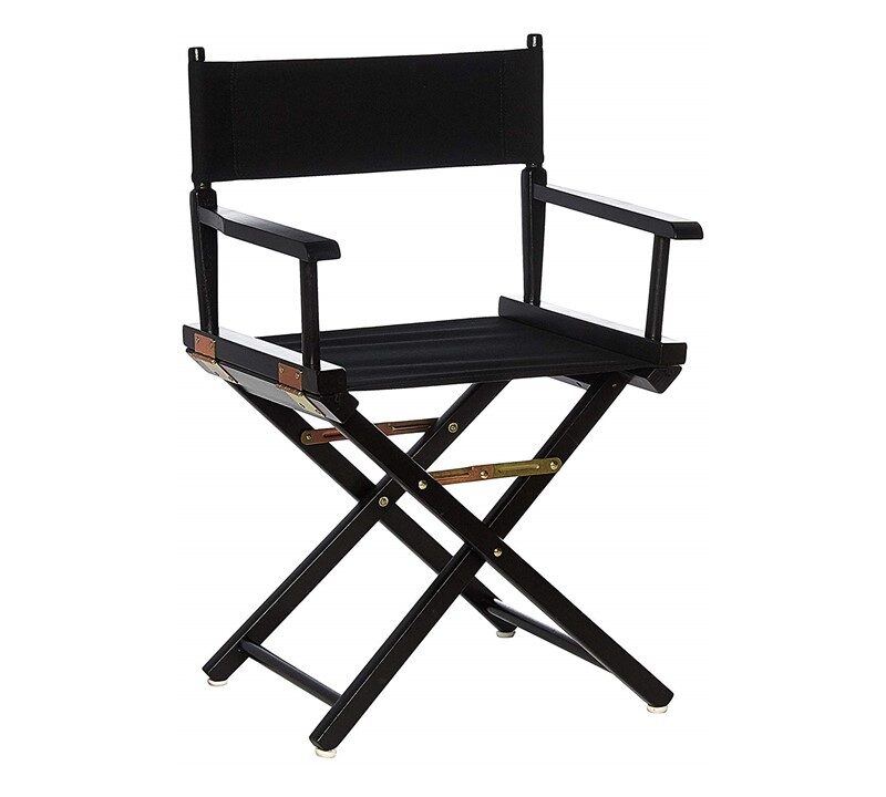 Directors Chairs 18 Inch Black Frame-with Black Canvas