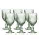 555 Vintage Glass Colored Goblets - Vintage Green for 6 Pcs