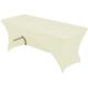 C Spandex Rectangular Fitted Table Cover With Open Back - Spandex Table Cloth 6 ft Ivory