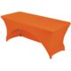 C Spandex Rectangular Fitted Table Cover With Open Back - Spandex Table Cloth 6 ft Orange