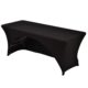 C Spandex Rectangular Fitted Table Cover With Open Back - Spandex Table Cloth 6 ft Black