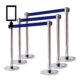 A2 Retractable Stanchions Chrome With Red, Black, Blue Belt - Retractable Stanchions Chrome Blue