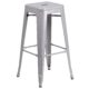 Clear Ghost Round Back And Backless Bar Stools - Aluminum 30