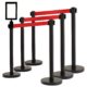 A Retractable Stanchions Black - Retractable Stanchion Black with Red Belt