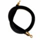 A1 Gold Stanchion And Ropes - Black Rope with Gold tip