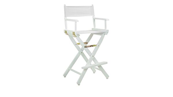 Directors Chairs White with White Wood Frame