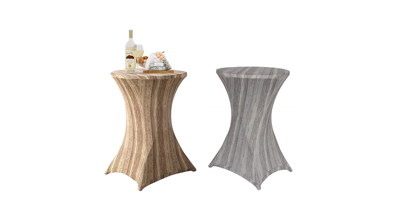 Printed spandex cocktail table covers