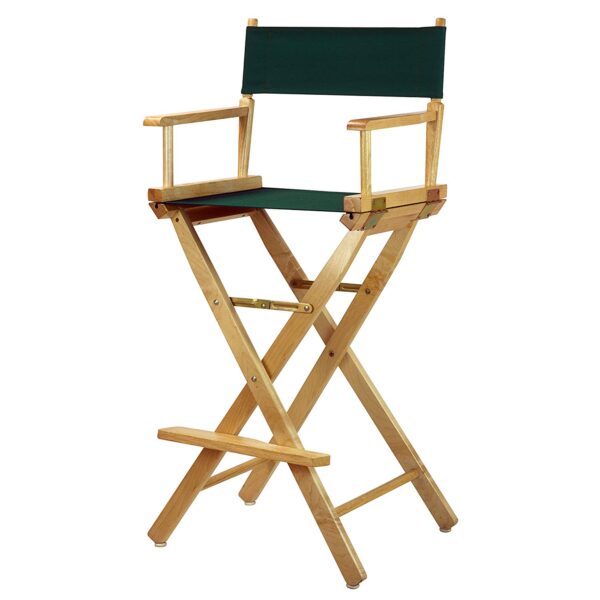 30" Director's Chair Natural Frame-with Hunter Green Canvas, Bar Height