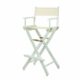 Director's Chair ,White Frame/Natural/Wheat Canvas,30" - Bar Height