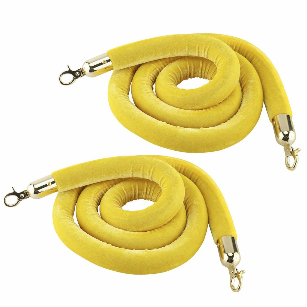 Stanchion Rope Yellow With Gold Tip