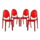 Stackable Ghost red Round Back Chair for Rent