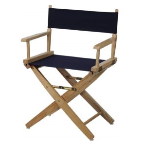 Directors Chairs 18 Inch Deck Wood Frame with Black Canvas